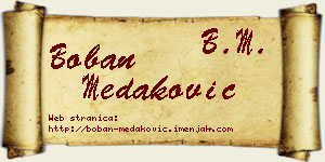 Boban Medaković vizit kartica